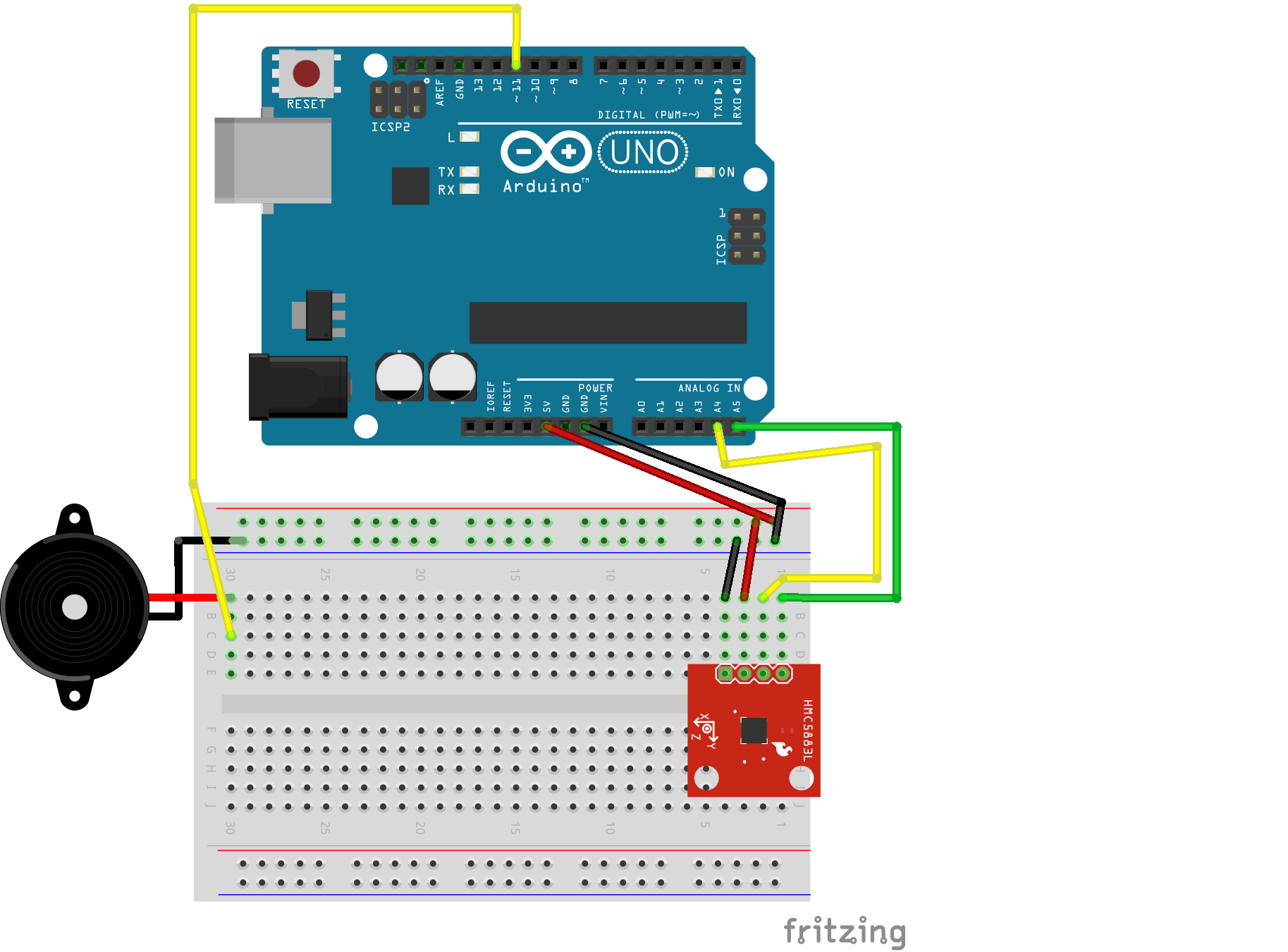 Fritzing wiring schematic for one of the examples in the jsot-johnny-five repo